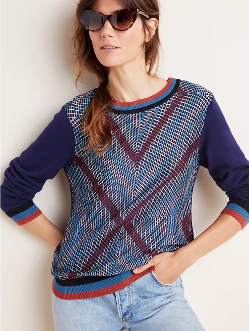 Anthropologie Conditions Apply Bobbie Woven Jumper Knit Sweater Size Large